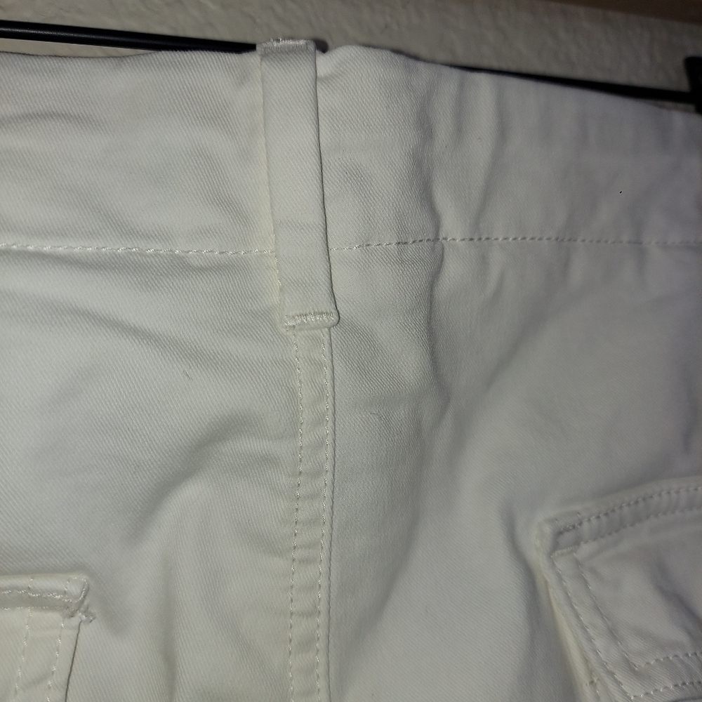 Banana Republic White Girlfriend Authentic Chino Pant  Raw Hem Sz 12 - Picture 8 of 17